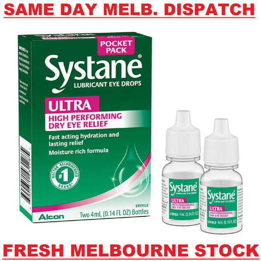 Systane Lubricant Eye Drops ULTRA Dry Eye Relief - 2 x 4mL Pocket Twin Pack