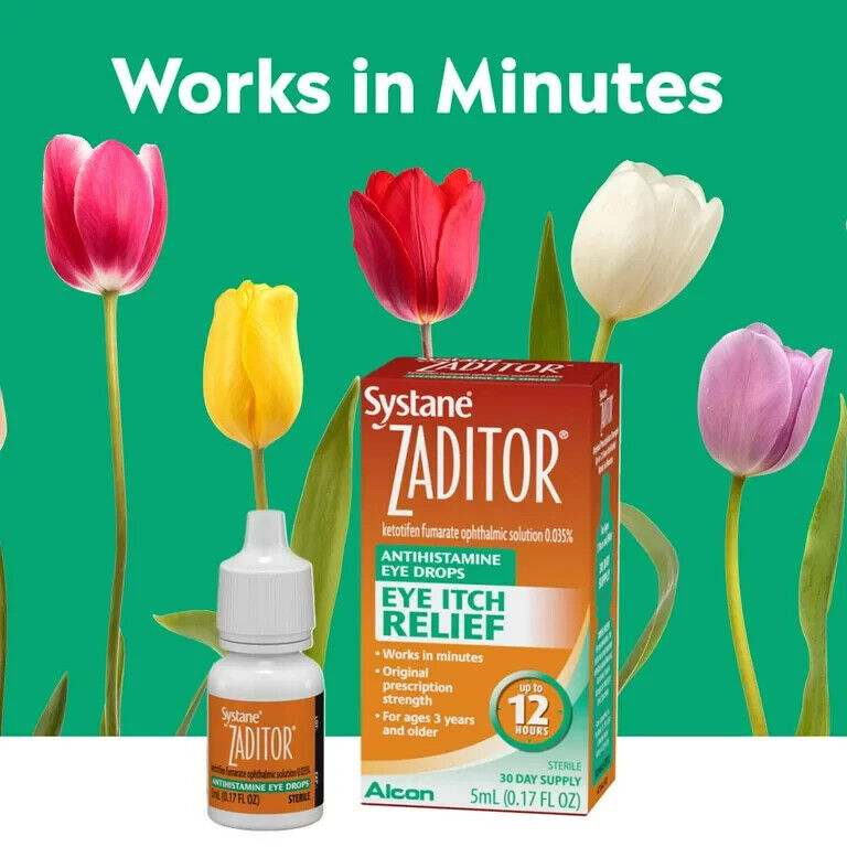 ALCON Systane Zaditor Eye Itch Relief - Allergy Eye Drops + Antihistamine 5mL