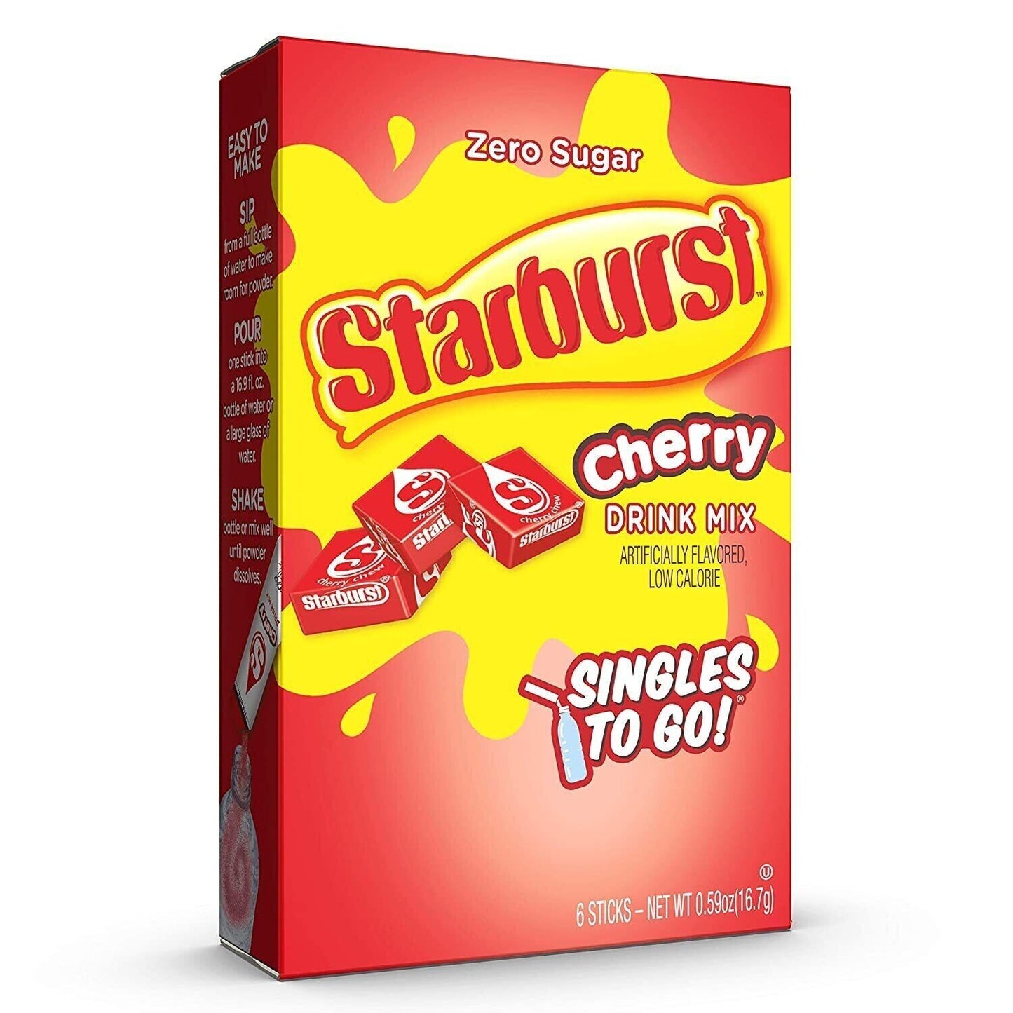 Starburst Drink Mix (sugar free powder) - 4 Flavour Choices - 6 Servings