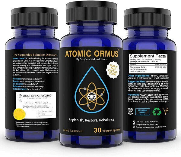 ATOMIC ORMUS MONATOMIC GOLD 30 CAPS Energy Brain Function - FREE EXPRESS POST!