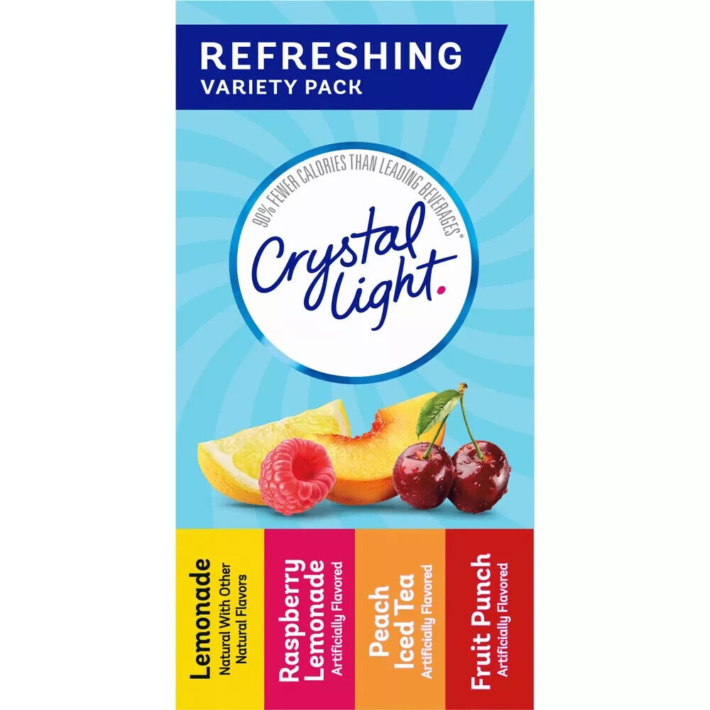 Crystal Light SUGAR FREE REFRESHING Drink Powder - Fruit Flavours - 44 Servings