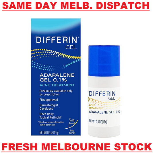 Differin 0.1% Adapalene Gel Maximum Strength Acne Treatment 15g | Pump Bottle