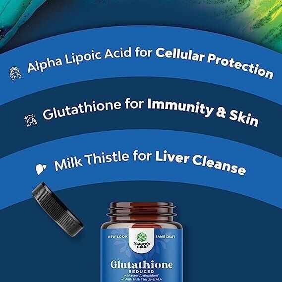 Nature's Craft Glutathione Reduced 500mg Liver Support & Brain Health - 30 Caps