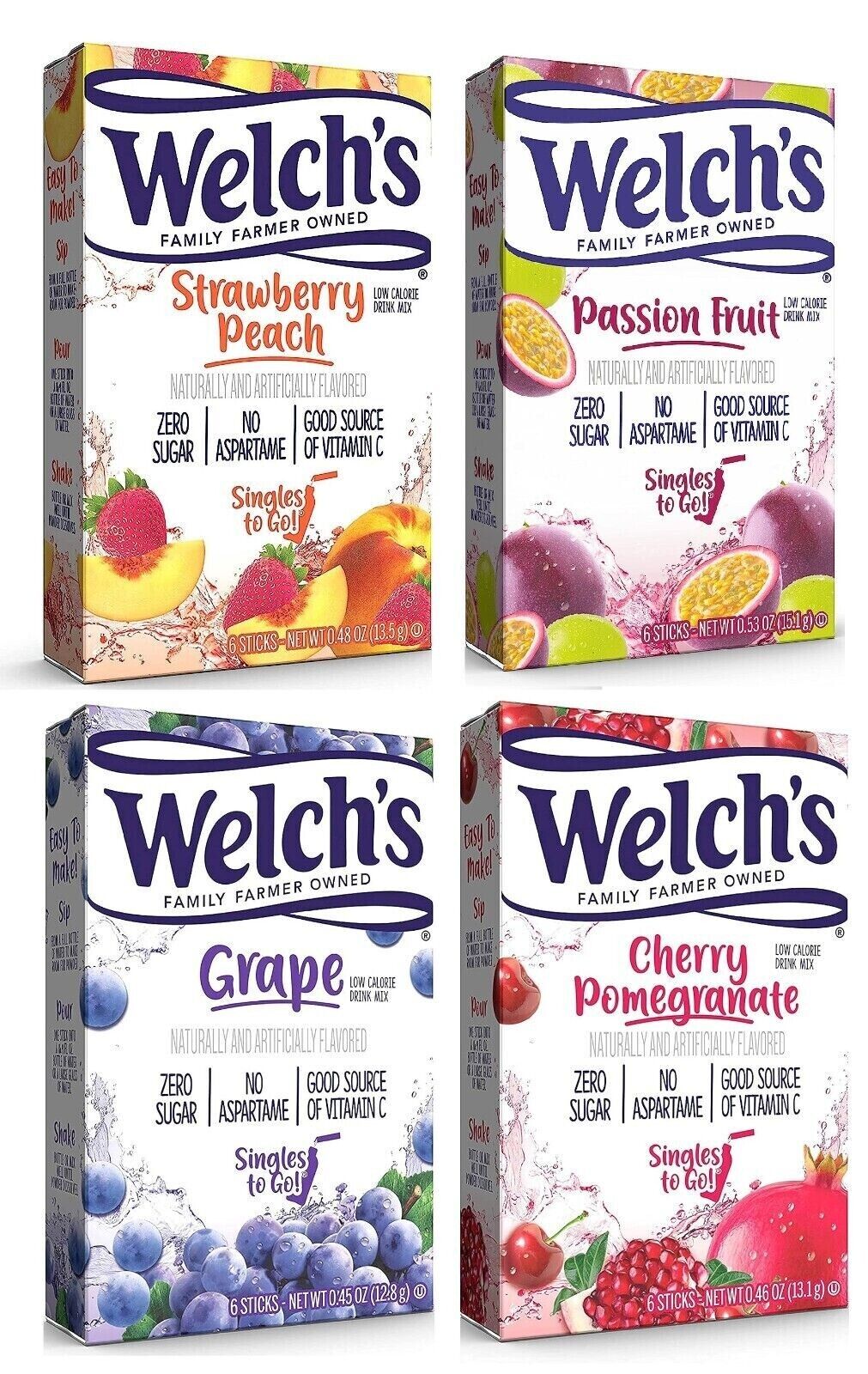 Welch's Drink Mix (sugar free powder) - 4 Flavour Choices - 6 Servings