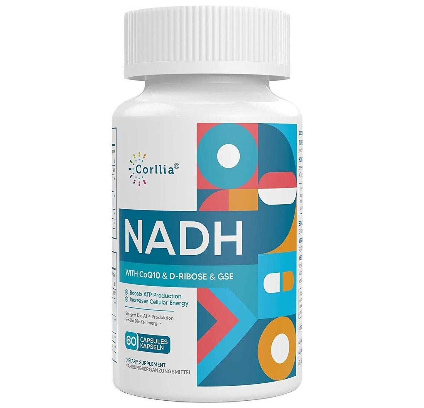 NADH 50mg + Ubiquinol 200mg + D-Ribose 150mg ANTI-AGING FORMULA NAD+ Booster