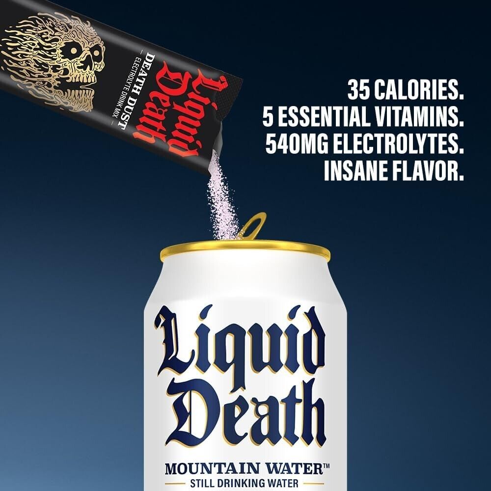 Liquid Death - Death Dust Electrolyte Powder Drink Mix 3 Flavours - 12 Servings
