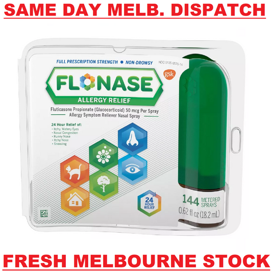 Flonase Allergy & Hayfever Nasal Spray 24HR Relief Non-Drowsy Formula 144 Sprays