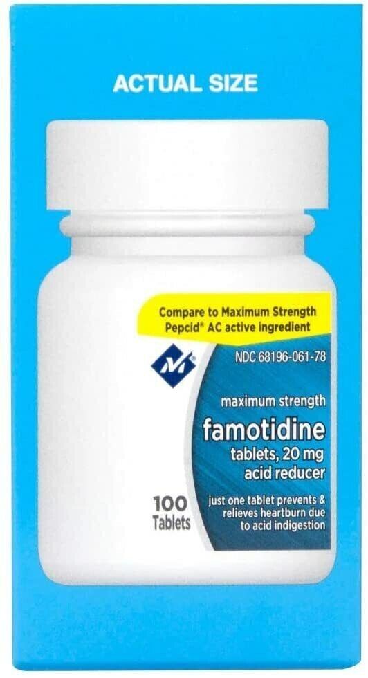 VALUE PACK 200ct Famotidine 20mg Acid Reducer Heartburn Relief- Pepsid Free Post