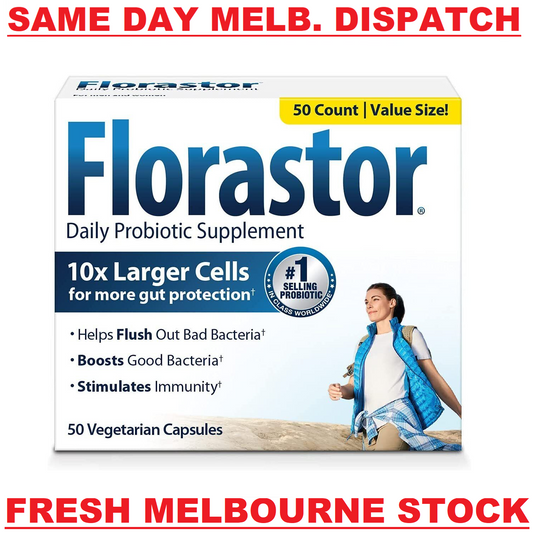 Florastor Daily Probiotic Supplement Digestive Health for Men & Women - 50 Caps