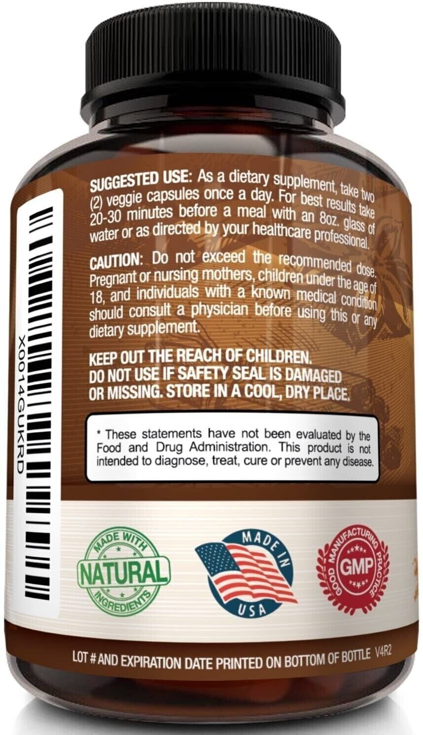 NutriFlair ORGANIC CEYLON CINNAMON 1200mg 120 Caps DOUBLE STRENGTH USA MADE!