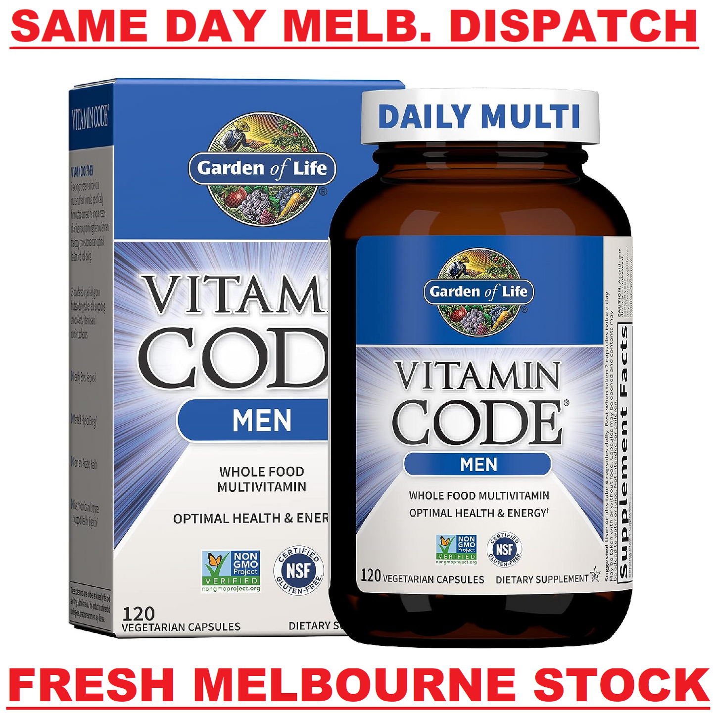 GARDEN OF LIFE Vitamin Code MEN Multivitamin Heart & Prostate Health - 120 Caps