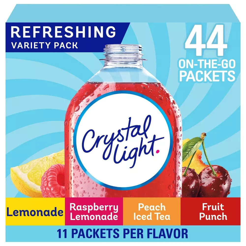 Crystal Light SUGAR FREE REFRESHING Drink Powder - Fruit Flavours - 44 Servings
