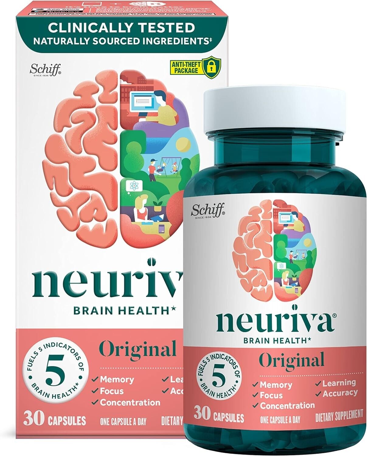 NEURIVA Brain Health Original - Cognitive Focus Memory Support - 30 Capsules