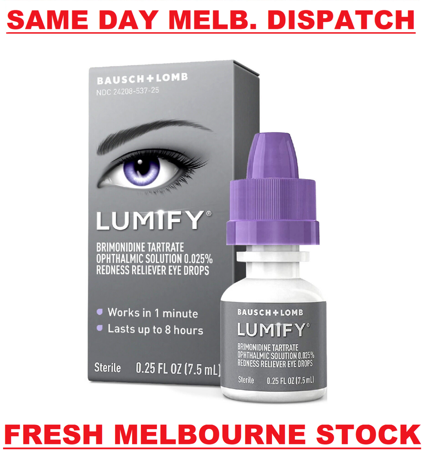 Lumify Redness Reliever Eye Drops 0.25 FL OZ (7.5 ml) - MELB STOCK FAST SHIPPING