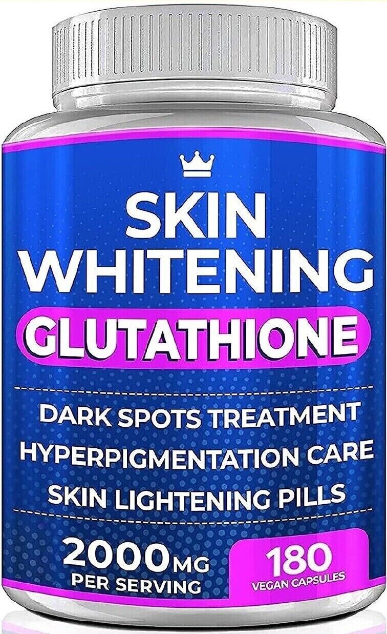 SKIN WHITENING GLUTATHIONE 2000mg Per Serve Brightening Lightening Pills 180 Cap