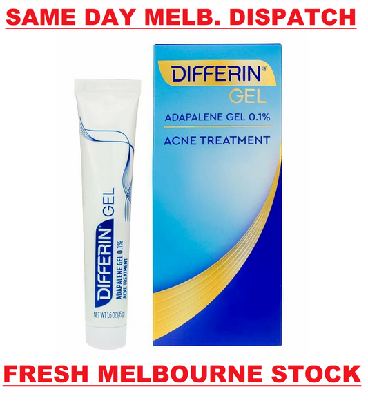 Differin 0.1% Adapalene Gel Maximum Strength Acne Treatment 45g | 90DaySupply