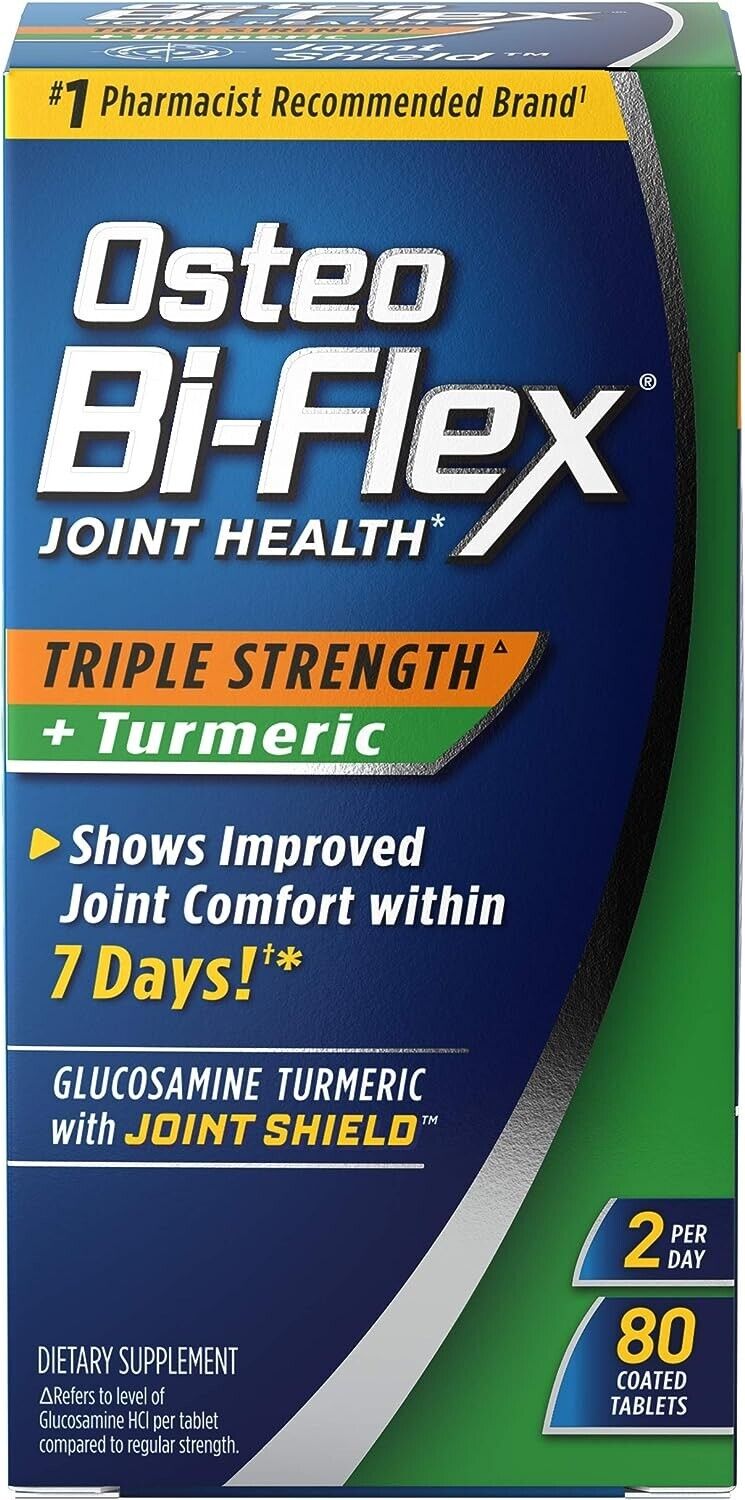 Osteo Bi-Flex Joint Health TRIPLE STRENGTH + Turmeric Antioxidant - 80 Tablets