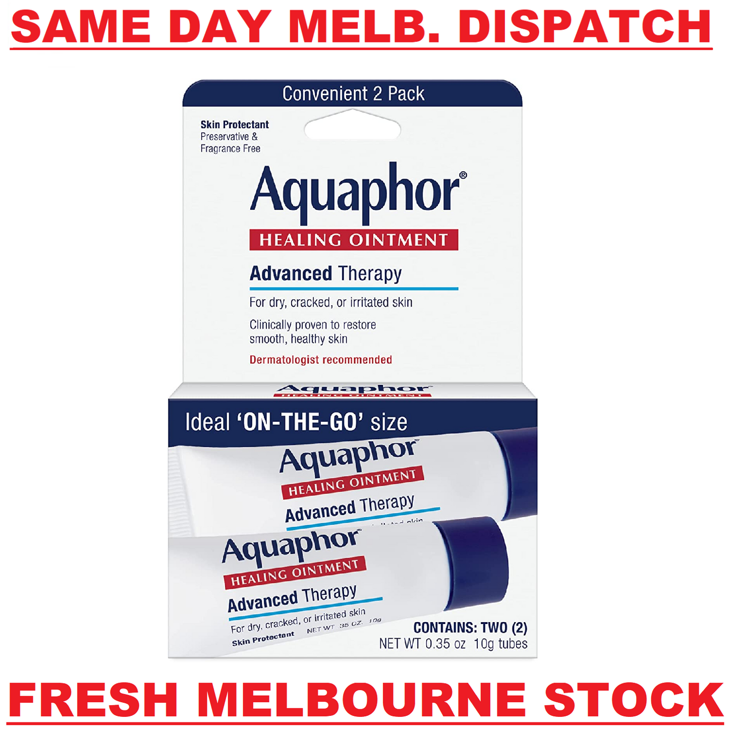 EUCERIN AQUAPHOR HEALING SKIN OINTMENT 2 x 10g TUBES - DERMATOLOGIST RECOMMENDED