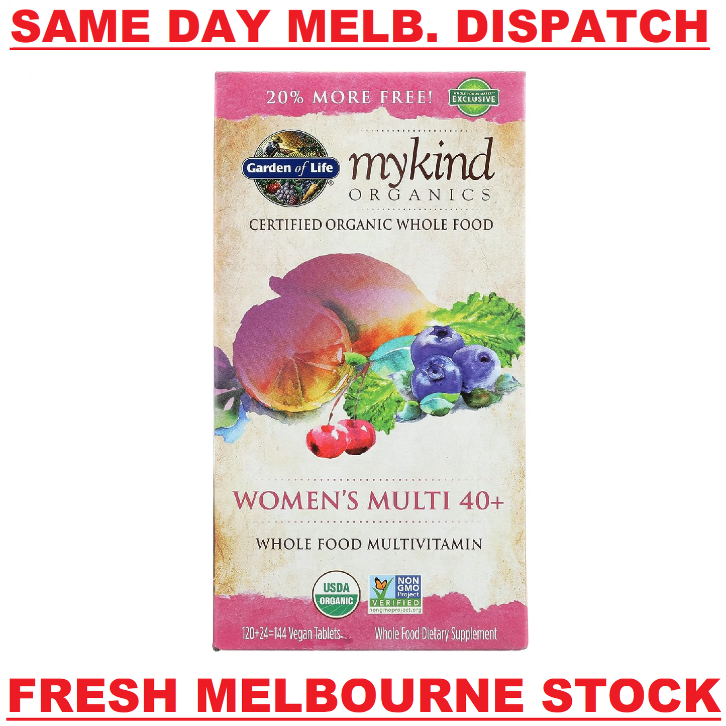 GARDEN OF LIFE mykind Organics WOMENs Multi 40+ Whole Food Multivitamin 144 Tabs