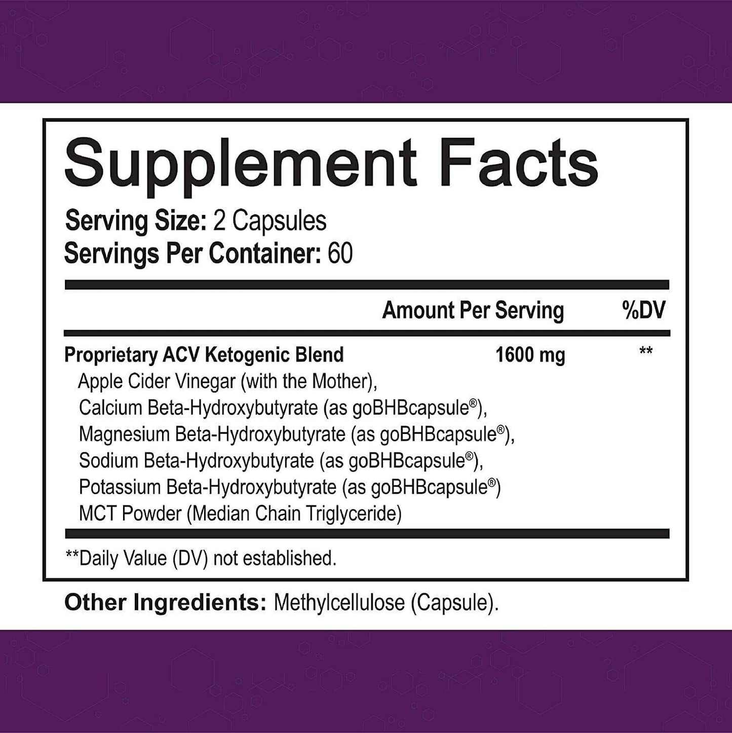 NutriFlair KETO BHB 120 Capsules With Apple Cider Vinegar - FREE EXPRESS POST!