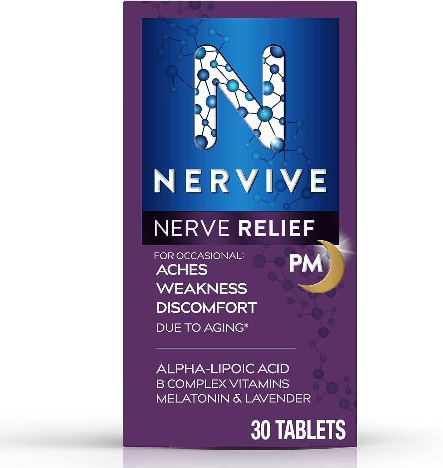 Nervive Nerve Relief PM 600mg Alpha Lipoic Acid - Reduce Nerve Aches - 30 Tabs
