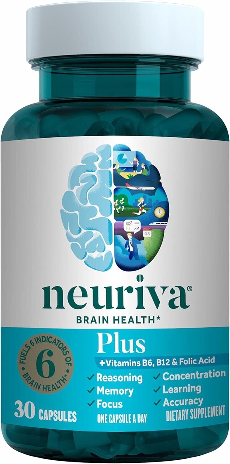 NEURIVA Brain Health Plus Cognitive Function Focus Memory Support - 30 Capsules