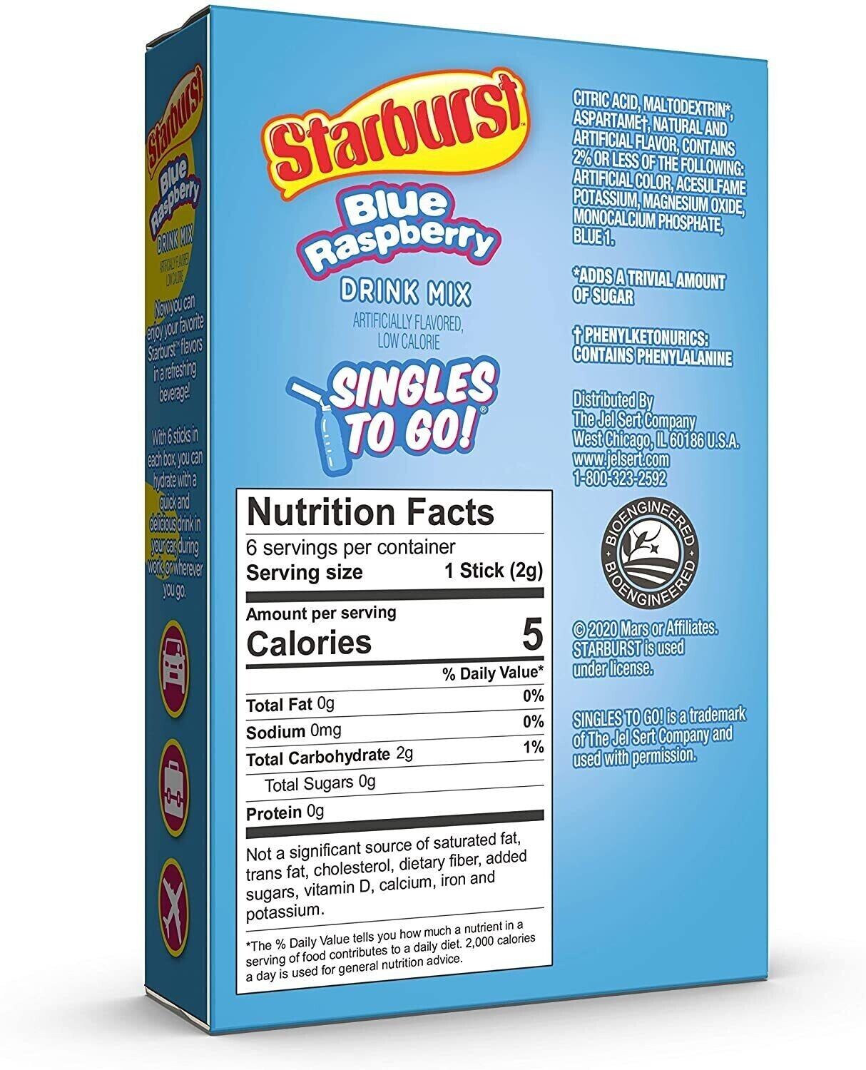 Starburst Drink Mix (sugar free powder) - 4 Flavour Choices - 6 Servings