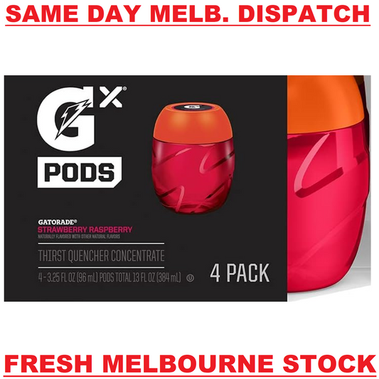 Gatorade GX Pods Electrolyte Concentrate STRAWBERRY RASPBERRY 4x96mL -makes 3.5L