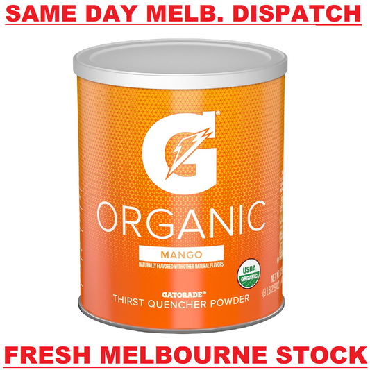 Gatorade ORGANIC Electrolyte Sports Drink Powder MANGO - 63 Serves - 1.44kg