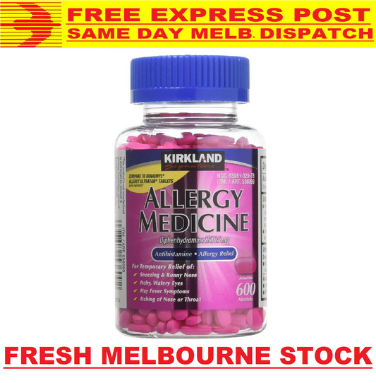 Members Mark Kirkland Alergy Medicine HCL 600 Tabs MELBOURNE STOCK FREE EXPRESS