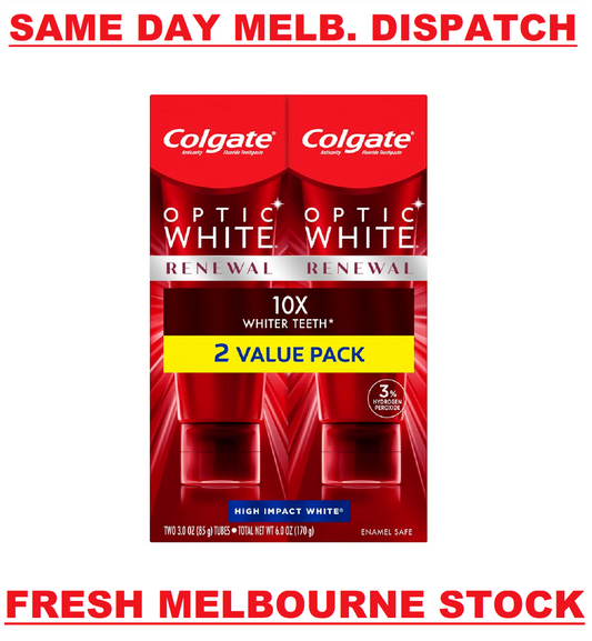 Colgate 2 x 85g Pack Optic White Renewal High Impact Teeth Whitening Toothpaste