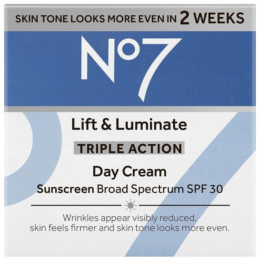 Boots No7 LIFT & LUMINATE Triple Action DAY CREAM - Sunscreen SPF 30 - 50mL NEW