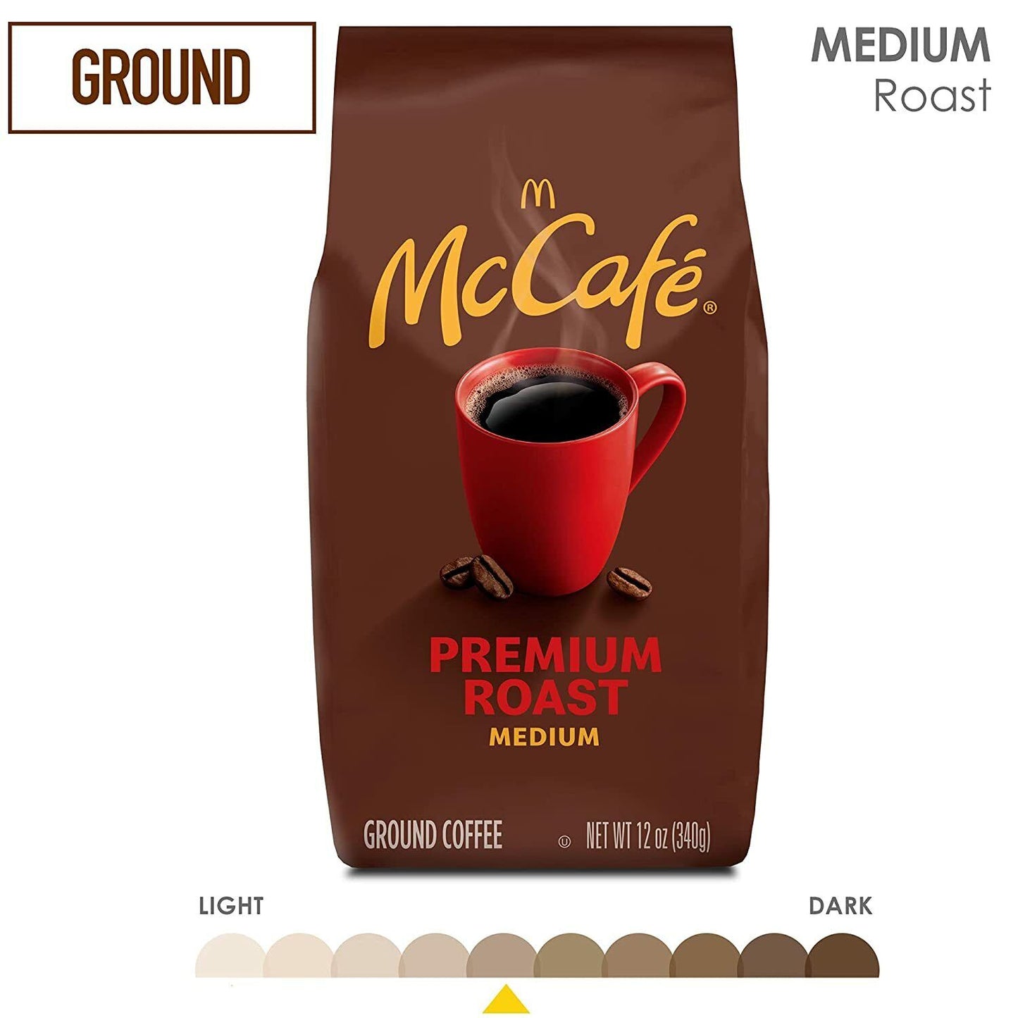 McCafe Premium Roast Medium Ground Coffee - 100% Arabica Beans Kosher - 340g NEW