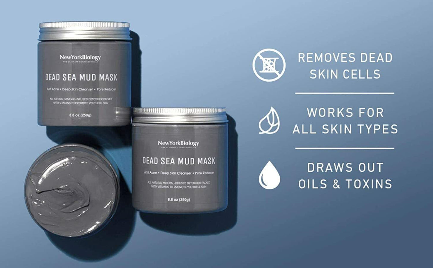 New York Biology DEAD SEA MUD MASK Exfoliate Cleanser 250g - FREE EXPRESS POST