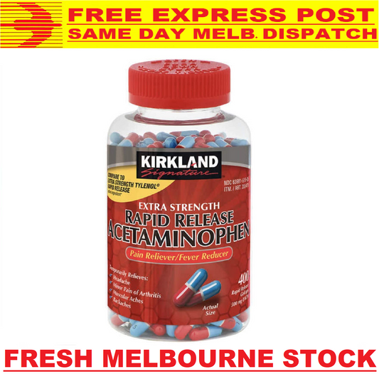 Kirkland Rapid Release Pain Relief 400 Caps EXTRA STRENGTH - FREE EXPRESS POST
