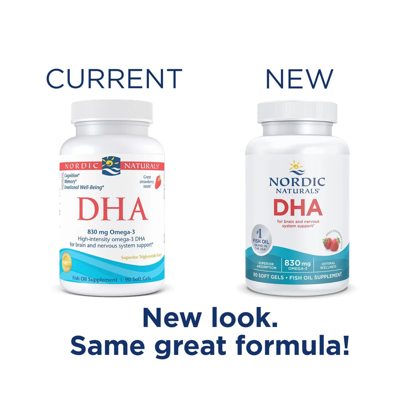 NORDIC NATURALS DHA 830mg Omega-3 DHA & EPA Fish Oil - 180 Soft Gels Strawberry