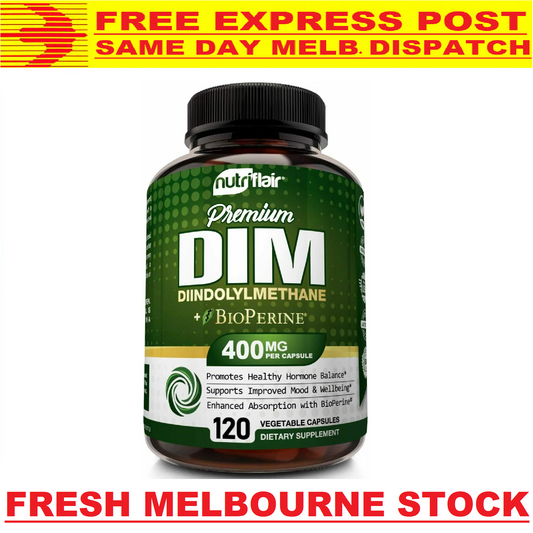 NUTRIFLAIR DIM DIINDOLYLMETHANE 400mg 120 Caps DOUBLE STRENGTH - FREE EXPRESS