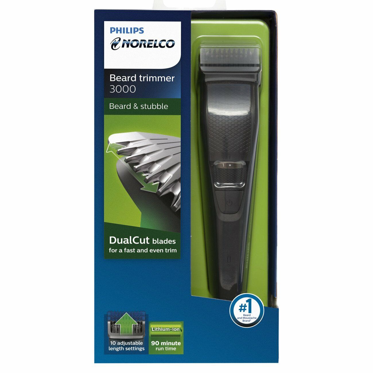 Philips Norelco Beard & Stubble Trimmer Series 3000 BT3210/41 Cordless Grooming