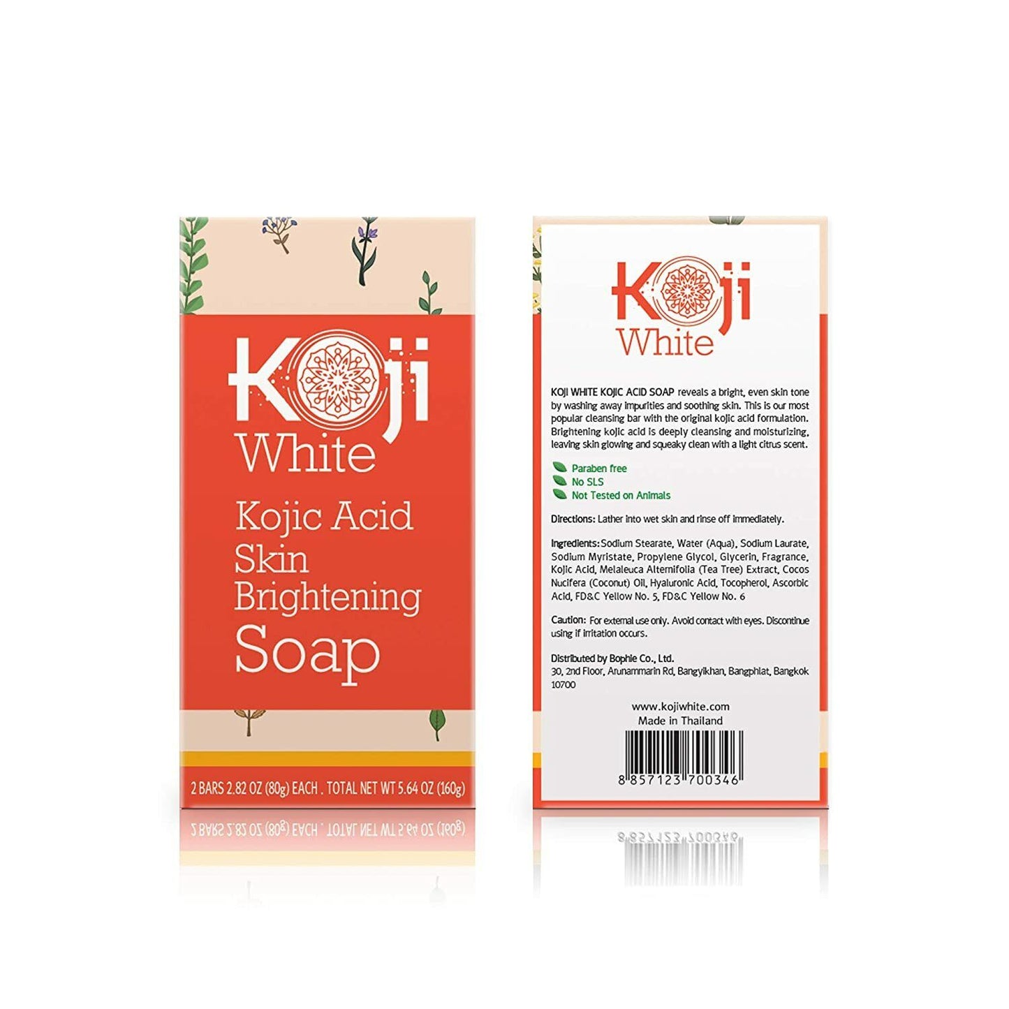 KOJI WHITE Kojic Acid Skin Brightening Lightening Whitening Soap (2 x 80g Bars)