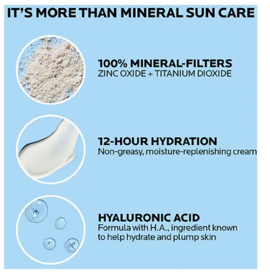 La Roche Posay Anthelios HA Mineral Daily Moisturizer Sunscreen SPF30 50mL - NEW