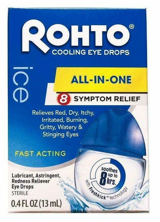 ROHTO ICE ALL-IN-ONE MULTI SYMPTOM RELIEF COOLING EYE DROPS 13ML FREE EXPRESS