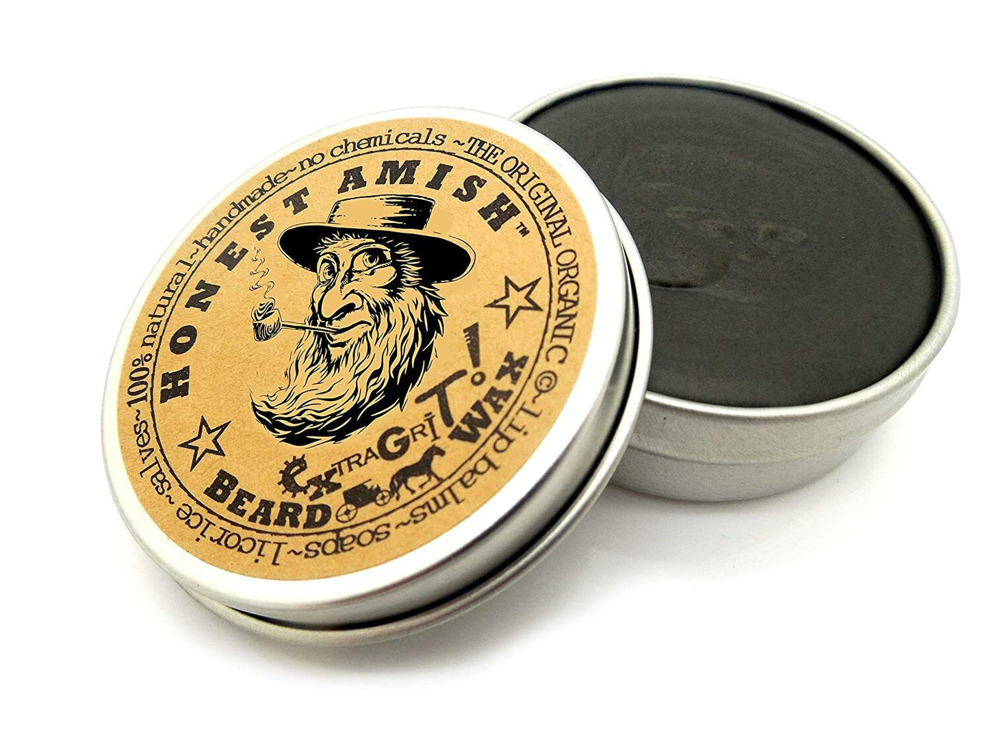 Honest Amish Beard Wax - Extra Grit 2oz 60mL Beard & Moustache Styling Products