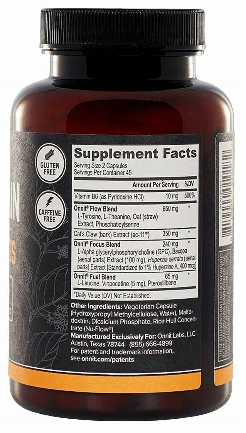 ONNIT Alpha BRAIN 90 Caps Joe Rogan JRE Nootropic Alpha GPC Huperzine Bacopa NEW