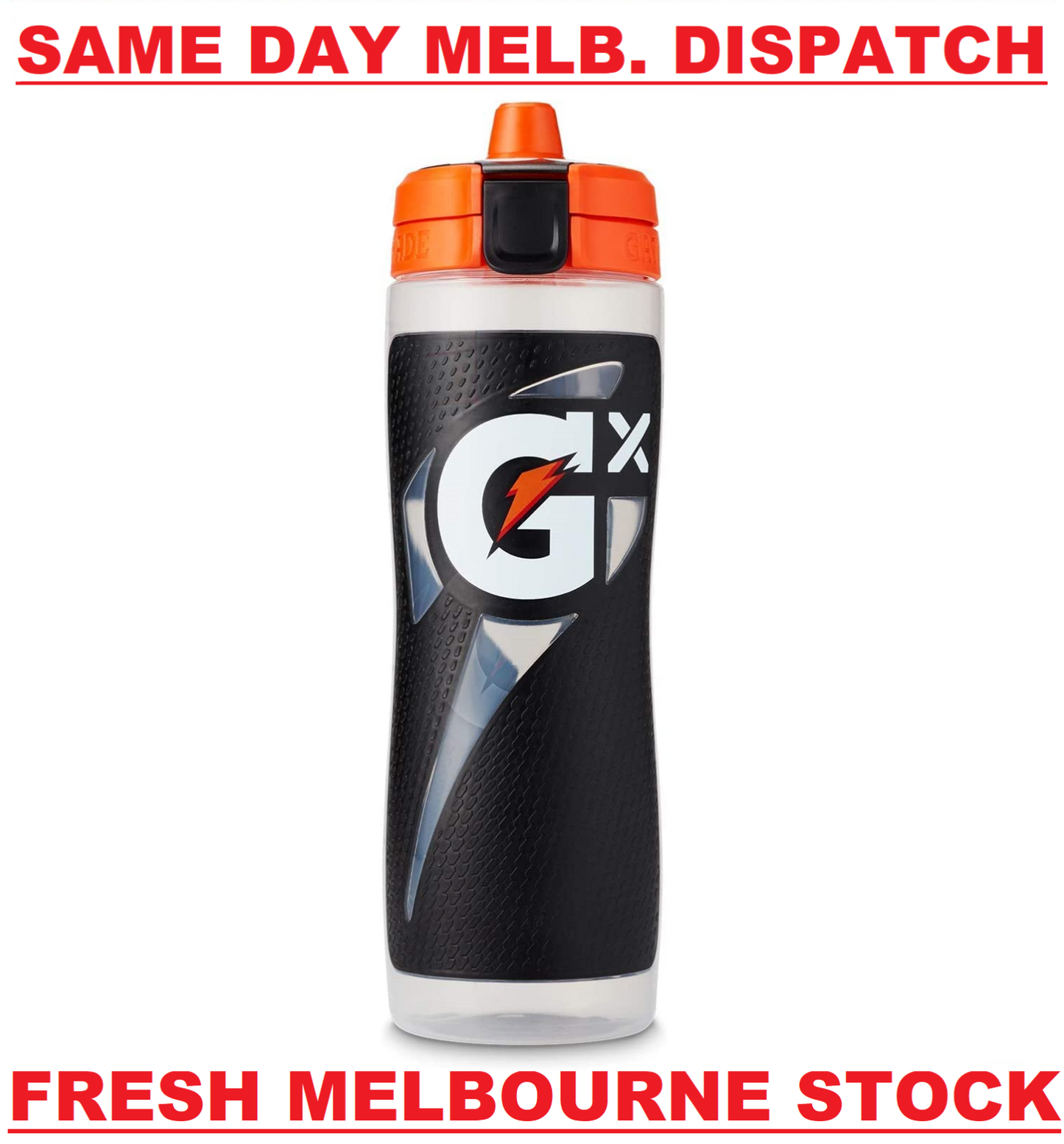 Gatorade Gx Sports Drink Bottle EASY GRIP LEAK PROOF BPA FREE 887mL - BLACK