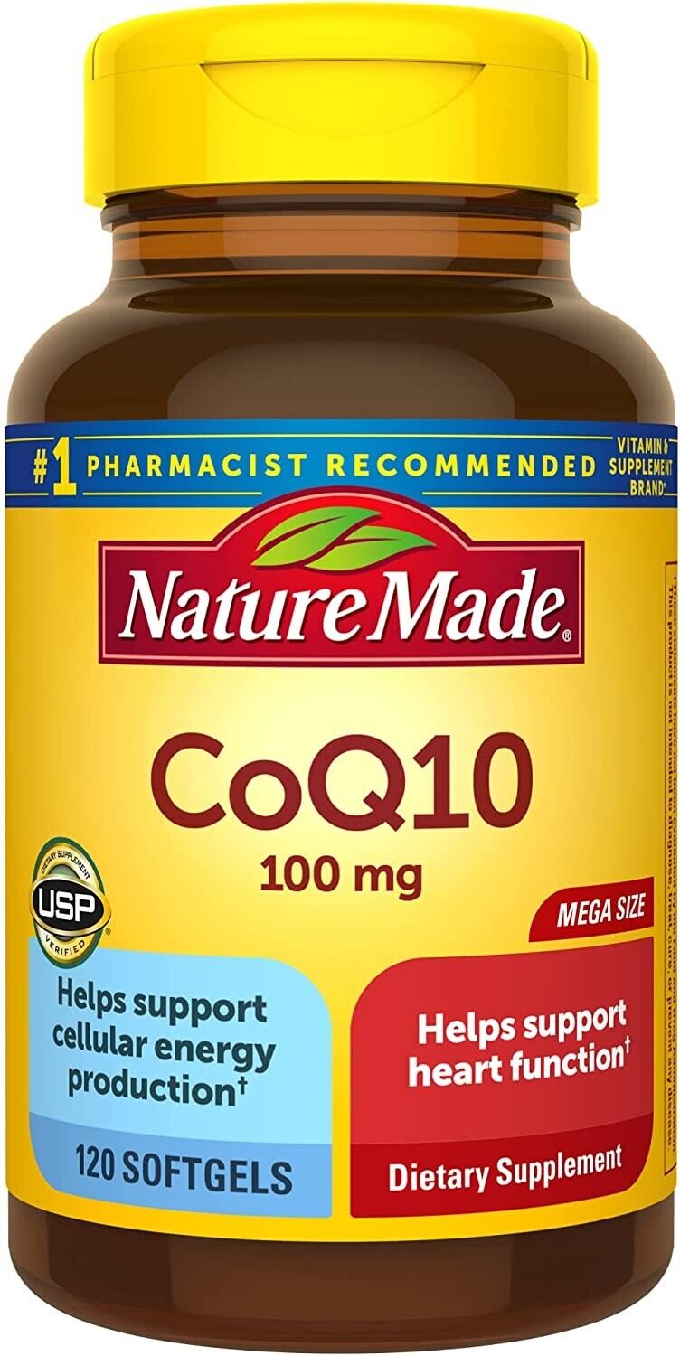NATURE MADE CoQ10 100mg Support Heart Health & Energy Production - 120 Soft Gels