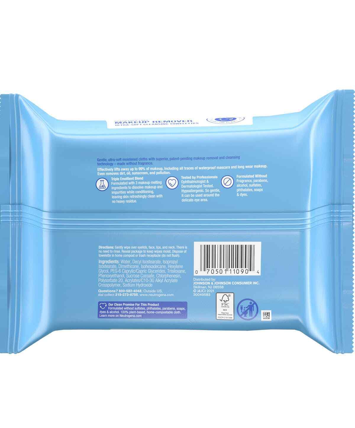Neutrogena Makeup Remover Fragrance Free Ultra Soft Cleansing Towelettes 25 Pack