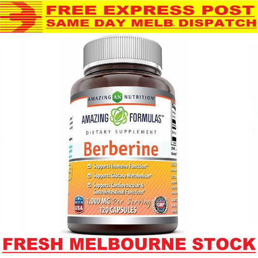 AMAZING FORMULAS BERBERINE HCl 1000mg Immune Function 120 Caps FREE EXPRESS POST
