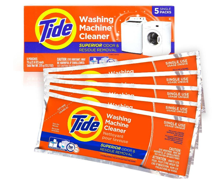 Tide Washing Machine Cleaner - Odor Removal Effervescent Deodorant - 5 Pouches