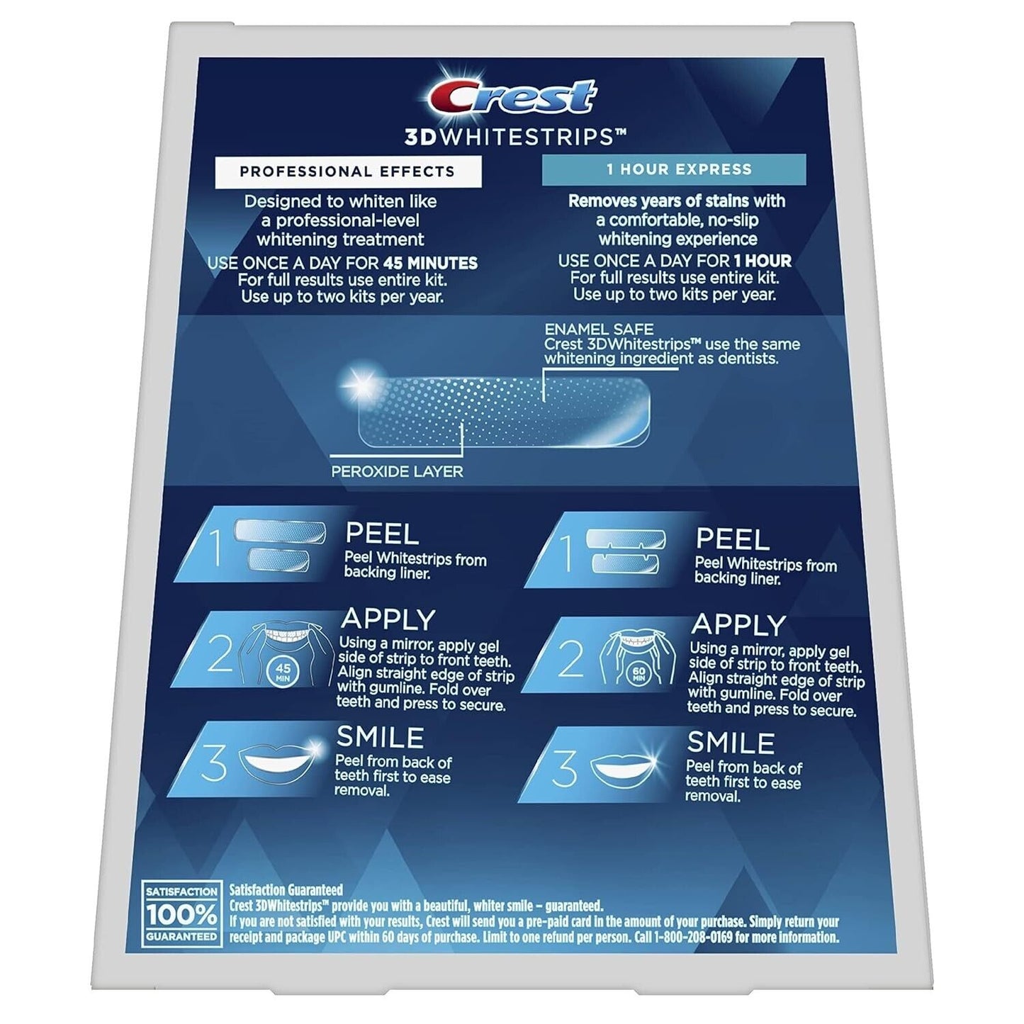 Crest 3D PROFESSIONAL EFFECTS PLUS LEVEL 23 Dental Teeth Whitening Kit 48 Strips