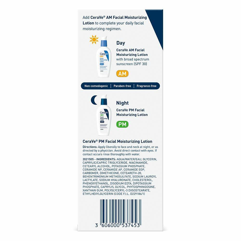 CERAVE PM FACIAL MOISTURIZING LOTION ULTRA LIGHTWEIGHT 89ML - FREE EXPRESS POST